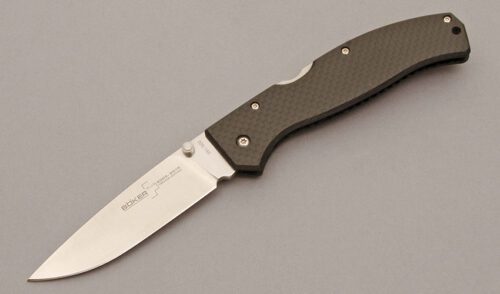 Boker Knives 2005-2015 Decade Titan Folder with Carbon Fiber handle material - Obverse Side - Item #KLC10549