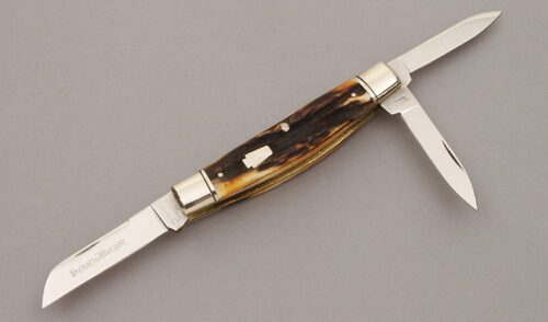 Schatt & Morgan Congress Whittler with Sambar Stag Handle Scales handle material - Obverse Side - Item #KLC10557