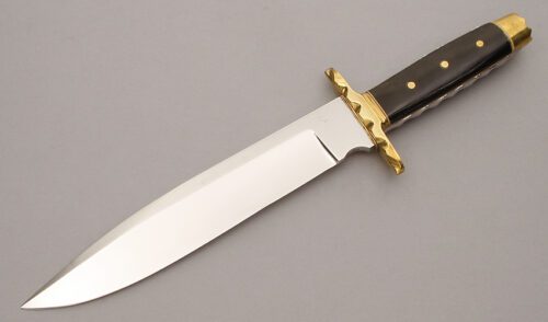 Unknown Maker Custom Bowie with Buffalo Horn Handle Scales handle material - Obverse Side - Item #KLC10558