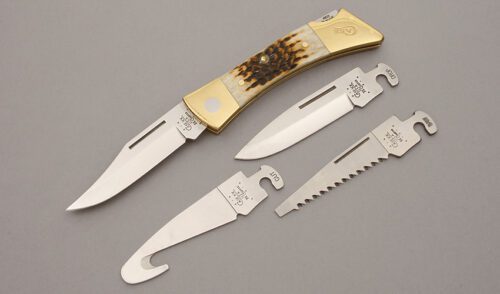 Case Cutlery Exchanger Lockback with Jigged Bone Handle Scales handle material - Obverse Side - Item #KLC10561