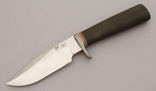 BlackJack Knives Squad Leader with Black Linen Micarta Handle handle material - Obverse Side - Item #KLC10562