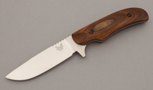 Benchmade Knives Model 190 Hunter with Wood Micarta Handle Scales handle material - Obverse Side - Item #KLC10565