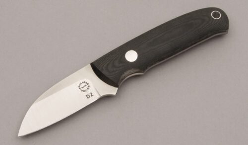 Dozier Knives Sheepfoot Personal with Black Linen Micarta Scales handle material - Obverse Side - Item #KLC10577