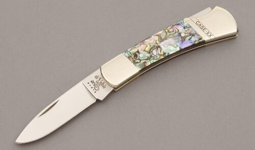 Case Cutlery 81225L Small Lockback with Abalone Handle Scales handle material - Obverse Side - Item #KLC10585