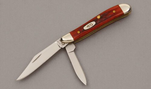 Case Cutlery 6220 SS Peanut with Red Jigged Bone Scales handle material - Obverse Side - Item #KLC10595