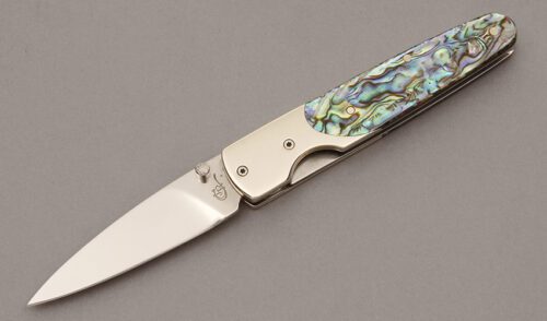Case Cutlery 8173L Slimlock Folder with Abalone Handle Scales handle material - Obverse Side - Item #KLC10596