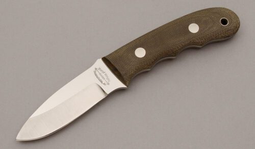 Deryl Wright Hunter with Green Canvas Micarta Scales handle material - Obverse Side - Item #KLC10604