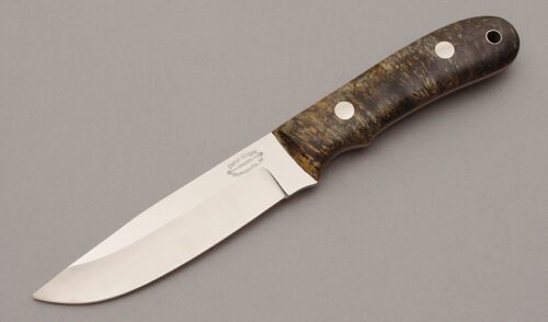 Deryl Wright Hunter with Black Burl Maple Wood Scales handle material - Obverse Side - Item #KLC10605