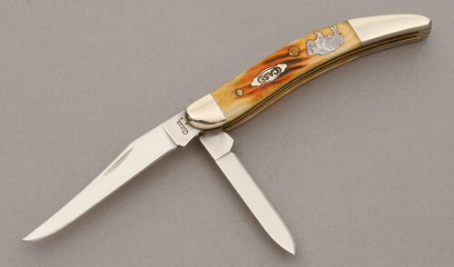 Case Cutlery Tiny Toothpick with Autumn Jigged Bone handle material - Obverse Side - Item #KLC10628