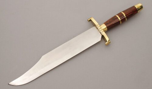 Unknown Maker Bowie with Wood Micarta Handle handle material - Obverse Side - Item #KLC10635