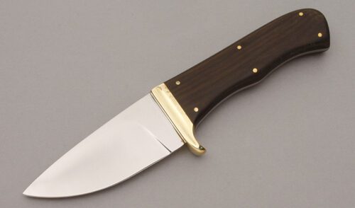 Larry Newton Hunter with Macassar Ebony Wood Scales handle material - Obverse Side - Item #KLC10642