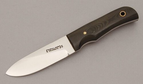 Randall Knives Model 10-3 Salt Fisherman with Black Linen Micarta handle material - Obverse Side - Item #KLC10655