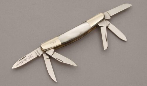 Wostenholm Cutlery Six Blade Congress with Black Pearl Scales handle material - Obverse Side - Item #KLC10657