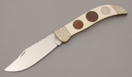 Case Cutlery 6172 Folding Hunter with Mammoth Ivory Handle Scales handle material - Obverse Side - Item #KLC10680