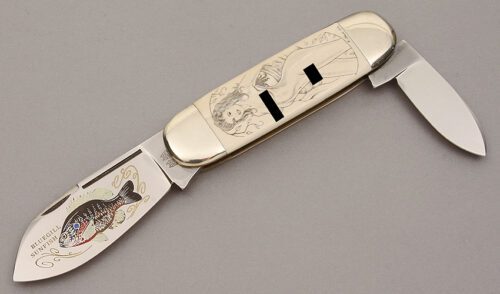 Bulldog Knives Sunfish with Mammoth Ivory Scales handle material - Obverse Side - Item #KLC10685