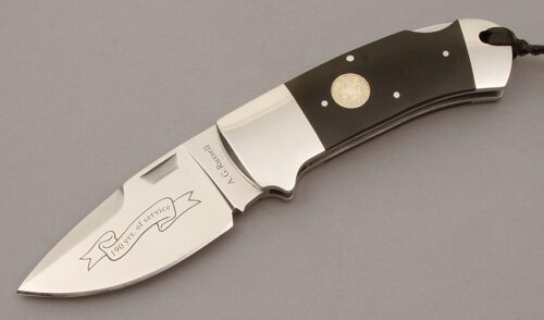 A.G. Russell 2013 Texas Ranger The Beast with Ebony Rucarta Scales handle material - Obverse Side - Item #KLC10695