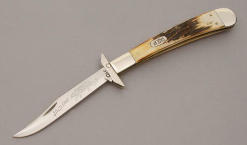 Case Cutlery 5151 Jaguar Swing Guard Folder with Stag Handle Scales handle material - Obverse Side - Item #KLC10699