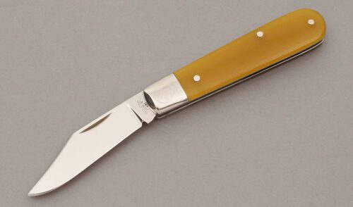 Canal Street Cutlery Boys Knife with Gold G-10 Handle Scales handle material - Obverse Side - Item #KLC10703