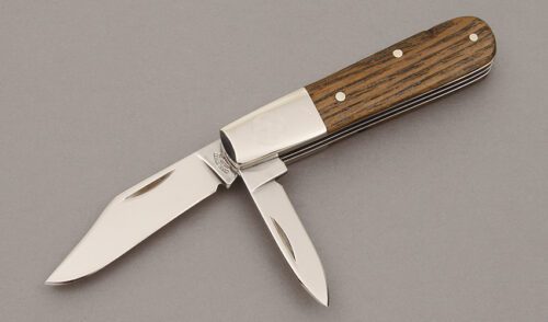 Canal Street Cutlery Barlow with Reclaimed American Chestnut handle material - Obverse Side - Item #KLC10705