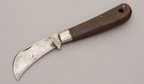 Queen Cutlery Hawkbill with Cocobolo Wood Scales handle material - Obverse Side - Item #KLC10714