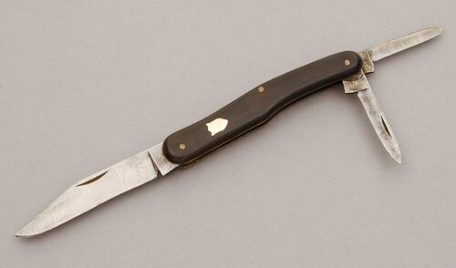 Providence Cutlery Co Gunstock Whittler with Ebony & Sheephorn Scales handle material - Obverse Side - Item #KLC10717