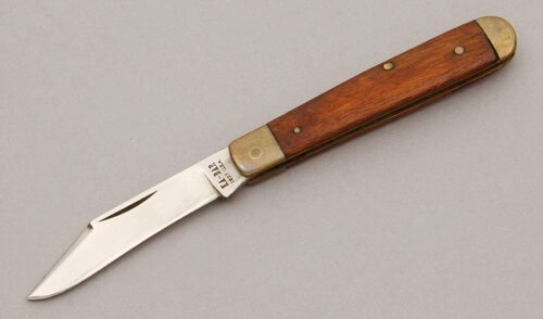 Ka-Bar English Jack with Wood Handle Scales handle material - Obverse Side - Item #KLC10718