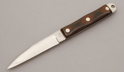 Donald Weiler Custom Hunter with Black & Brown Micarta Scales handle material - Obverse Side - Item #KLC10726