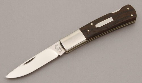 A.G. Russell Lockback Barlow with Ebony Wood Scales handle material - Obverse Side - Item #KLC10729