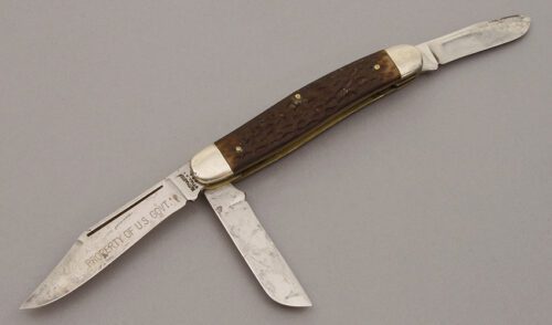 Kutmaster Stockman with Jigged Delrin Scales handle material - Obverse Side - Item #KLC10742
