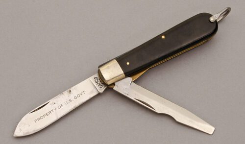 Camco Cutlery Electrican's Knife with Black Bakelite Handle Scales handle material - Obverse Side - Item #KLC10744