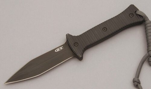 Zero Tolerance Knives 0150 Tim Galyean Boot Dagger with Machined Black G-10 Scales handle material - Obverse Side - Item #KLC10783