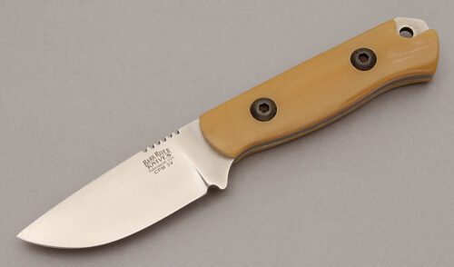 Bark River Knife & Tool Bravo Necker with Natural Micarta Handle Scales handle material - Obverse Side - Item #KLC10786