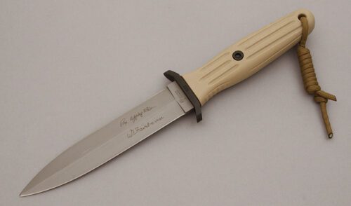 Boker Knives Applegate Fairbairn AF-543 with Tan FRN Handle handle material - Obverse Side - Item #KLC10800