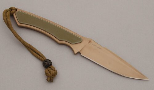 Spartan Knives Phrike with OD Green G-10 Scales handle material - Obverse Side - Item #KLC10802