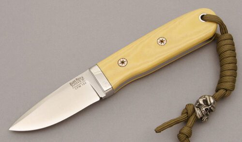 Bark River Knife & Tool City Knife with Ivory Micarta Handle Scales handle material - Obverse Side - Item #KLC10803