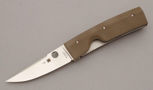 Spyderco Knives C164GPBN Nilakka with Brown Textured G-10 Scales handle material - Obverse Side - Item #KLC10809