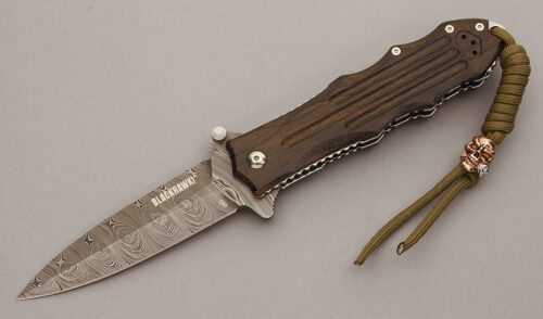Blackhawk Knives MOD SFK Limited Edition with Ziricote Hardwood Scales handle material - Obverse Side - Item #KLC10816