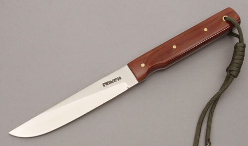 Randall Knives Model 10-5 Salt Fisherman with Burgandy Canvas Micarta handle material - Obverse Side - Item #KLC10823