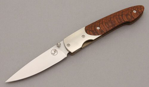 William Henry Knives White10-W Linerlock Folder with Australian Fishtail Oak Scales handle material - Obverse Side - Item #KLC10835