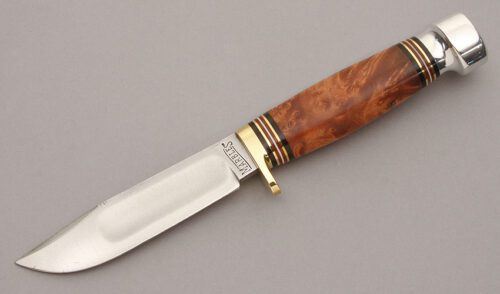Marble's Knives Ideal with Red Maple Burl Wood Handle handle material - Obverse Side - Item #KLC10841
