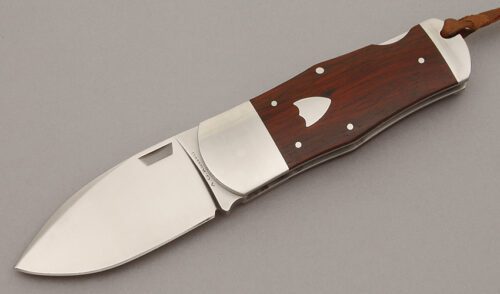 A.G. Russell Sunfish Lockback Folder with Cocobolo Wood Scales handle material - Obverse Side - Item #KLC10846