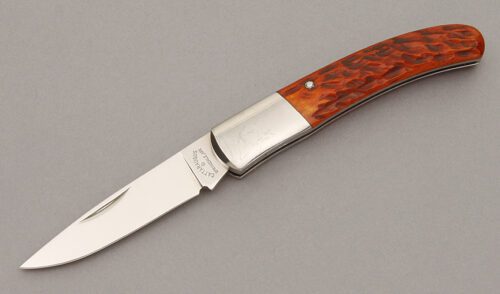 Cattaraugus Cutlery KCC CM-17 Mediterranean Barlow with Brown Jigged Bone Scales handle material - Obverse Side - Item #KLC10856
