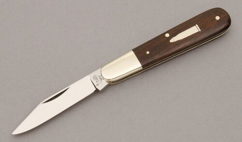 Hen & Rooster CM-8 .219 Zipper Barlow with Mozambique Ebony Wood Scales handle material - Obverse Side - Item #KLC10857