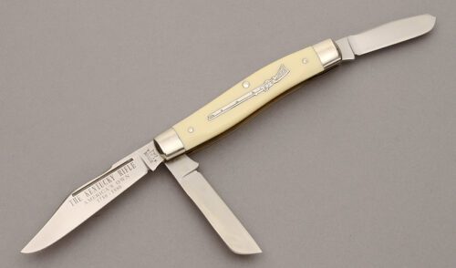 Schrade Cutlery CM-1 Kentucky Rifle Knife with Ivory Delrin Scales handle material - Obverse Side - Item #KLC10875