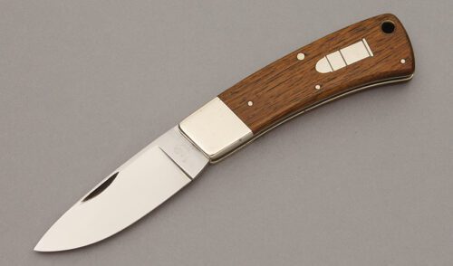 Hen & Rooster CM-7 .45 Long Colt Folder with Rosewood Scales handle material - Obverse Side - Item #KLC10876