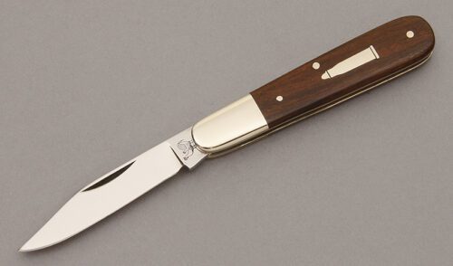 Hen & Rooster CM-8 .219 Zipper Barlow with Mozambique Ebony Wood Scales handle material - Obverse Side - Item #KLC10877