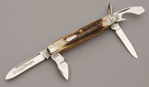 Schatt & Morgan Keystone Junior Scout Knife with Stainless Steel handle material - Obverse Side - Item #KLC10881