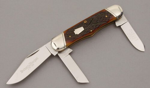 Schatt & Morgan 043163 Rail Splitter Stockman with Brown Jigged Bone Scales handle material - Obverse Side - Item #KLC10901