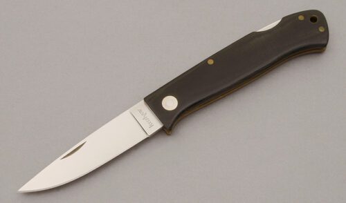 Kershaw Knives Gentlemans Lockback Folder with Black Linen Micarta Scales handle material - Obverse Side - Item #KLC10910