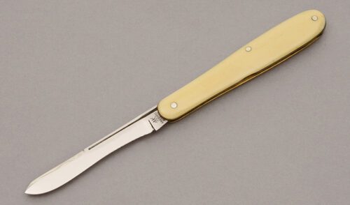 J.A. Henckels Corn Knife with French Ivory Celluloid Scales handle material - Obverse Side - Item #KLC10925